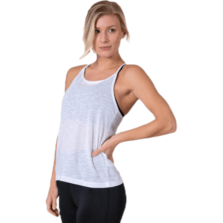 Tekstuuririhmaga Racerback valge