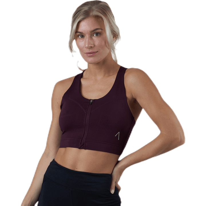 Soutien-gorge de sport zippé rouge
