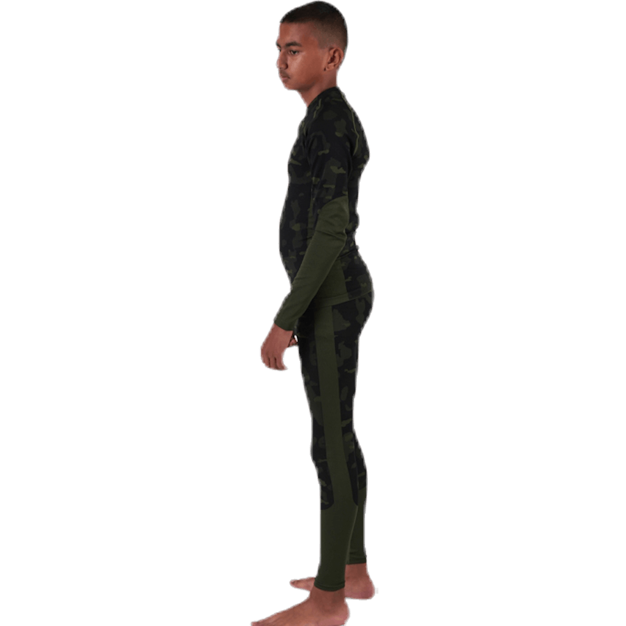 Ensemble junior sans coutures, 1ère couche, à motifs/vert