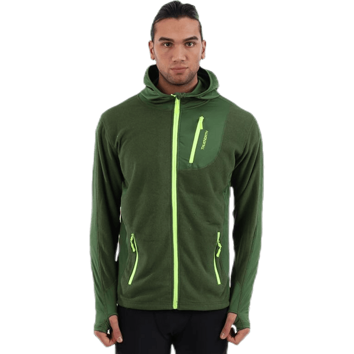 Giacca con cappuccio in pile verde