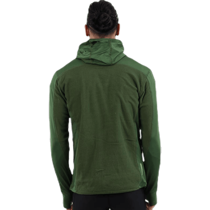 Giacca con cappuccio in pile verde