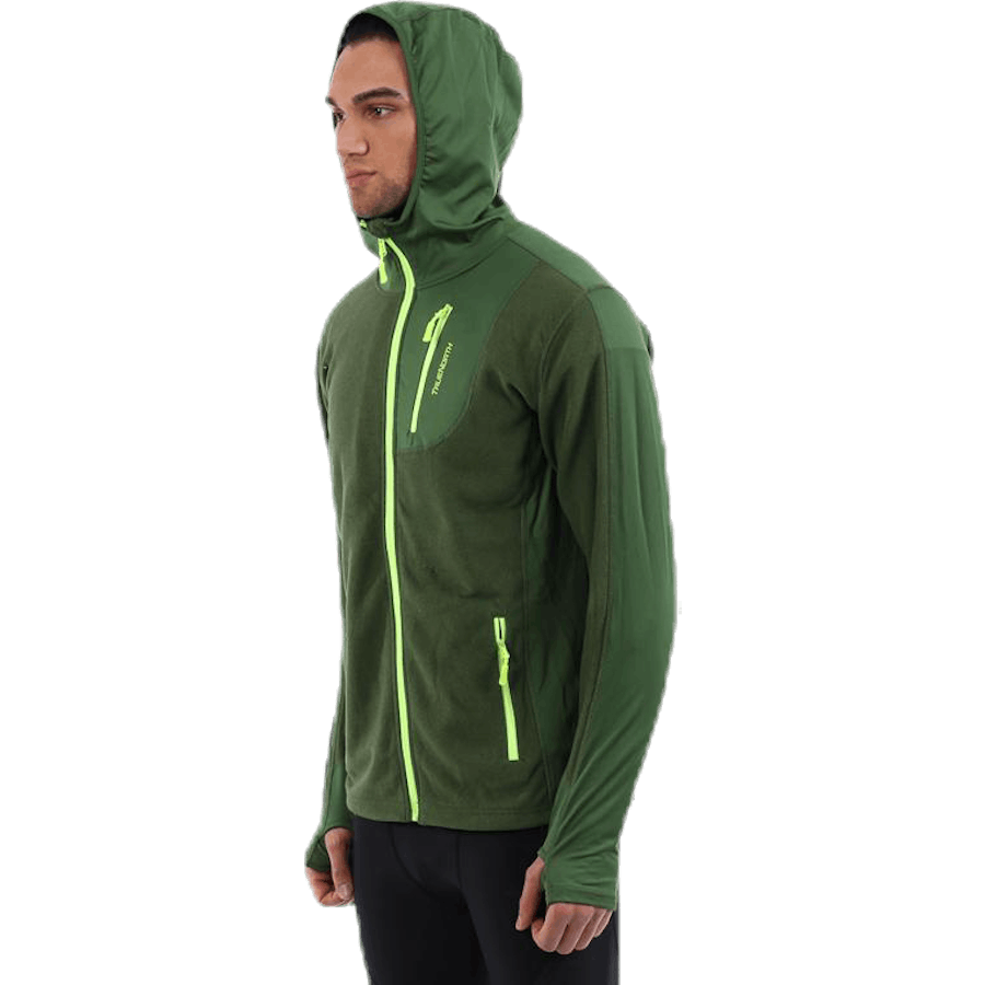 Giacca con cappuccio in pile verde