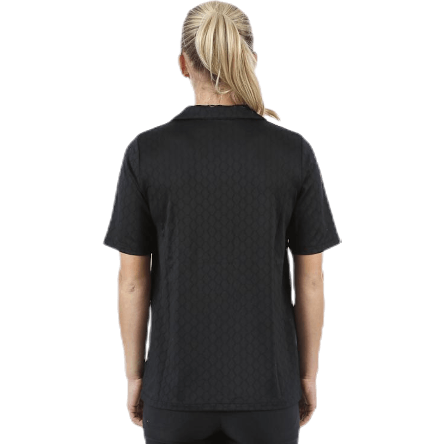 Žakárová polokošeľa čierna