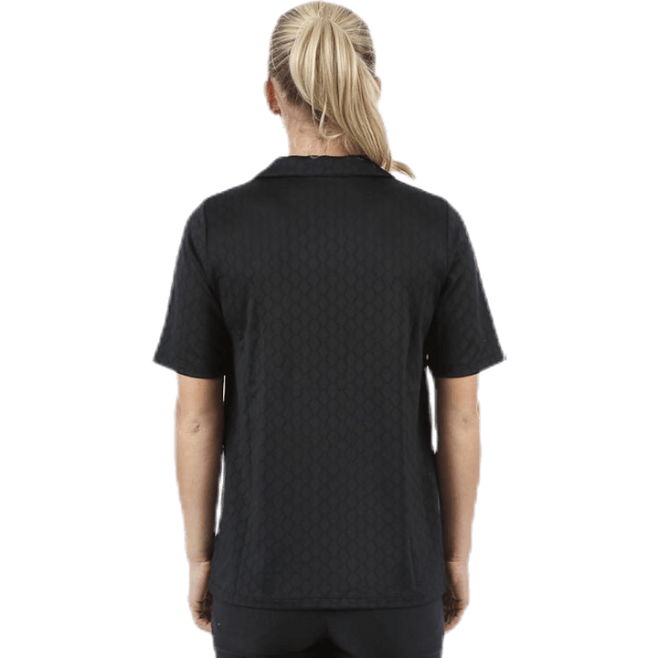 Žakárová polokošeľa čierna