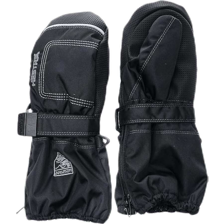 Baby Zip Long - Mitten 0-5 Years Black