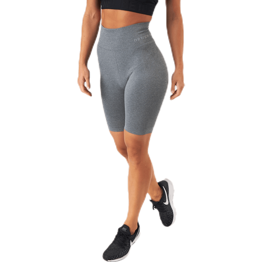 Sømløse shorts i rib Grå