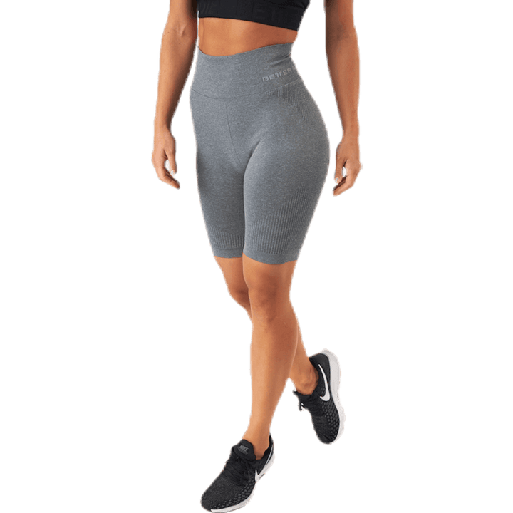 Sømløse shorts i rib Grå