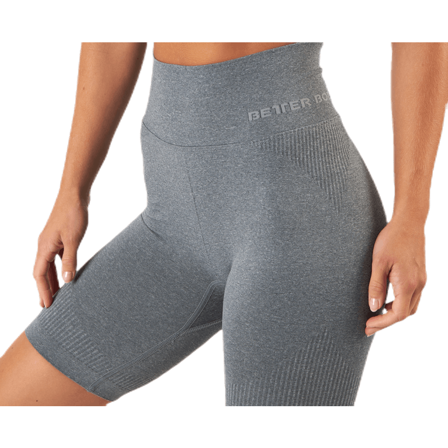 Sømløse shorts i rib Grå