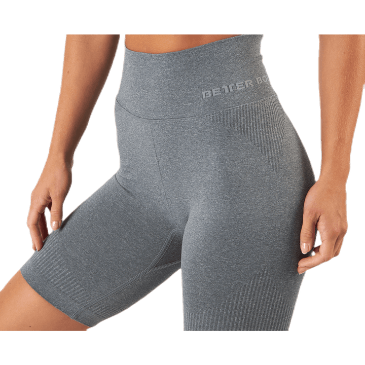 Sømløse shorts i rib Grå