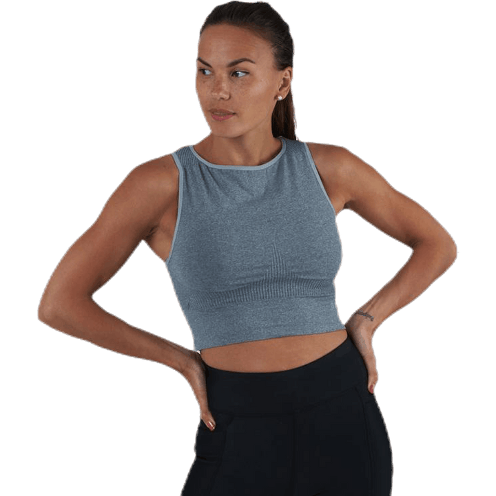 Haut côtelé sans coutures gris