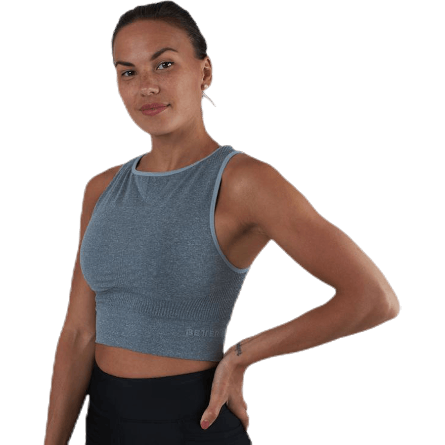 Haut côtelé sans coutures gris