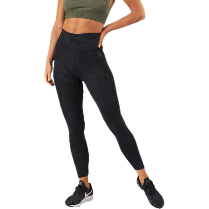 Leggings taille haute à motifs/noir