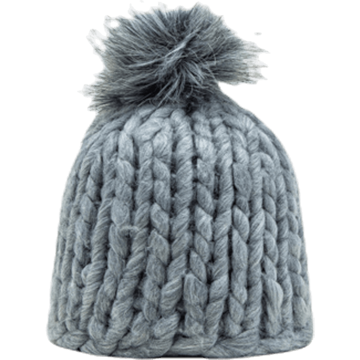 Fox Knitted Beanie Grey
