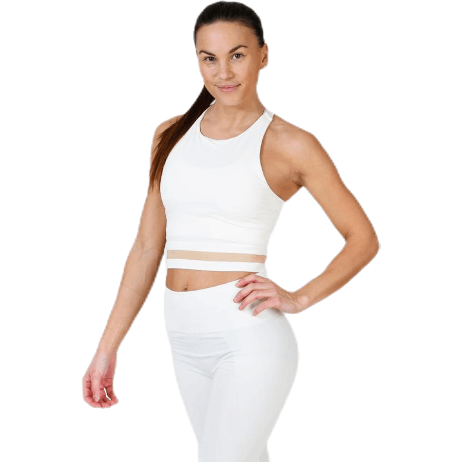 Débardeur court sans coutures blanc