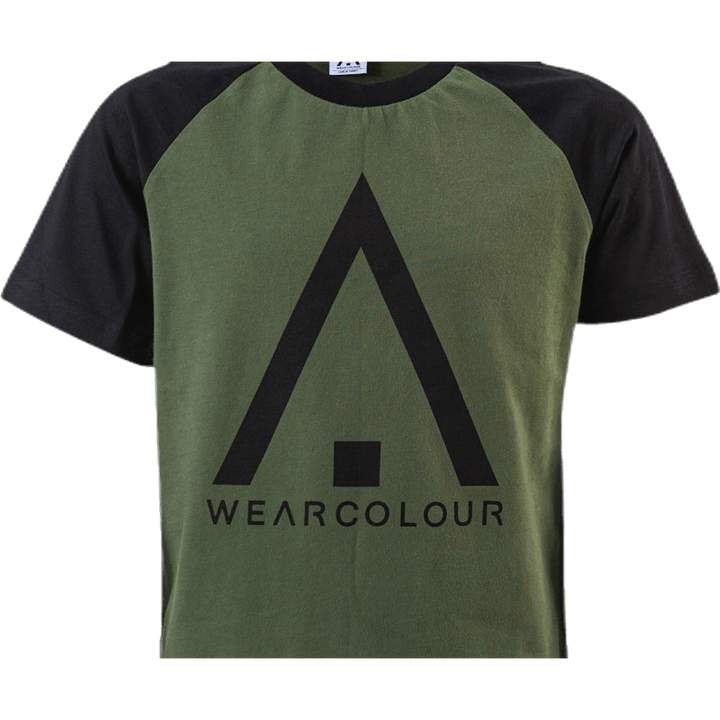 T-shirt en chiffon biologique pour jeunes, noir/vert