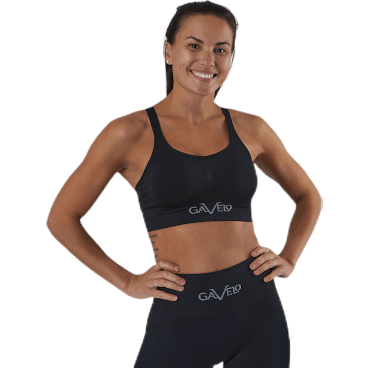 Seamless Black Sports Bra Black