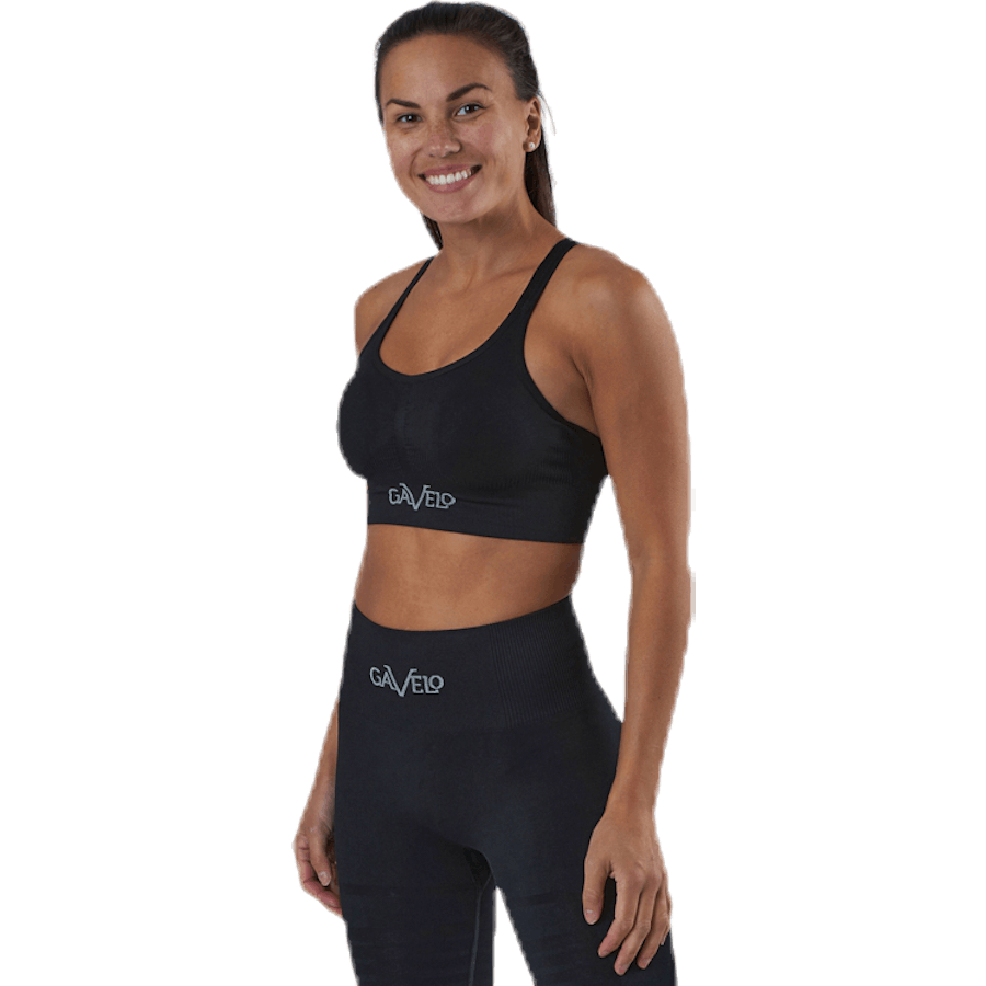 Seamless Black Sports Bra Black
