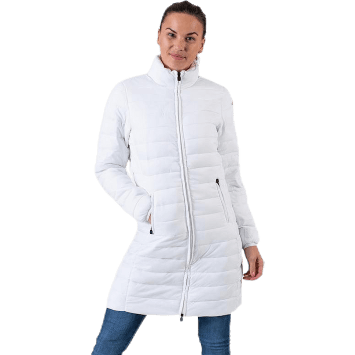 Wattierte Jacke Lang Logo Avera Weiß