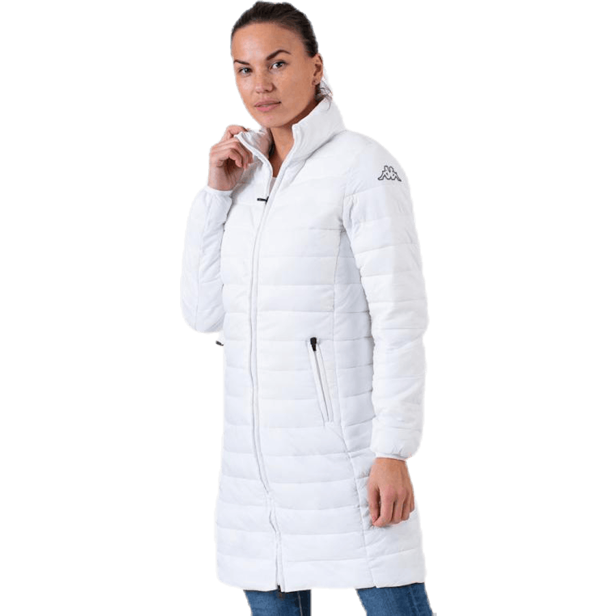 Wattierte Jacke Lang Logo Avera Weiß