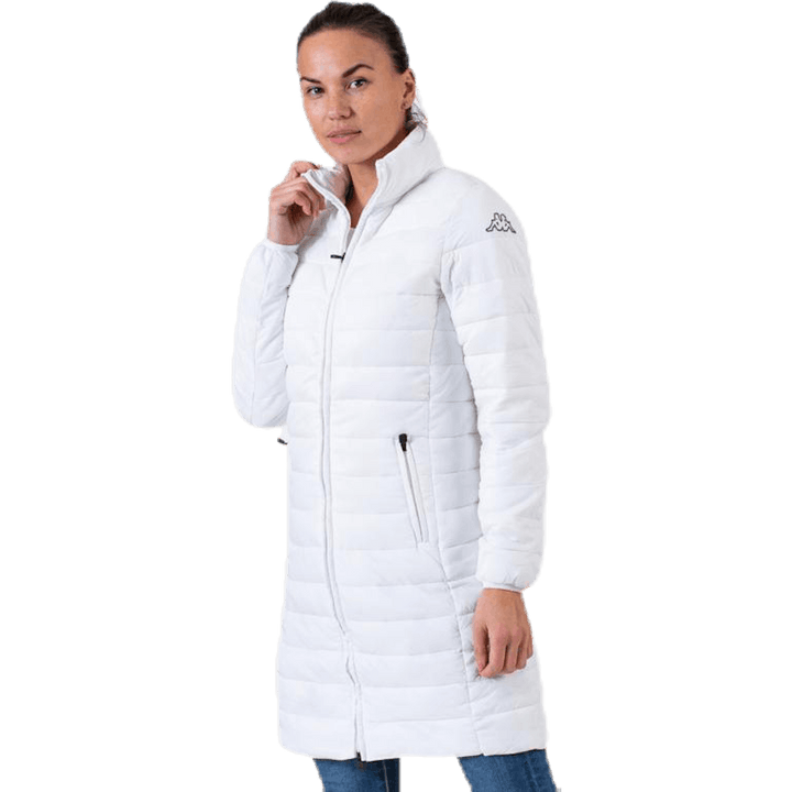 Wattierte Jacke Lang Logo Avera Weiß