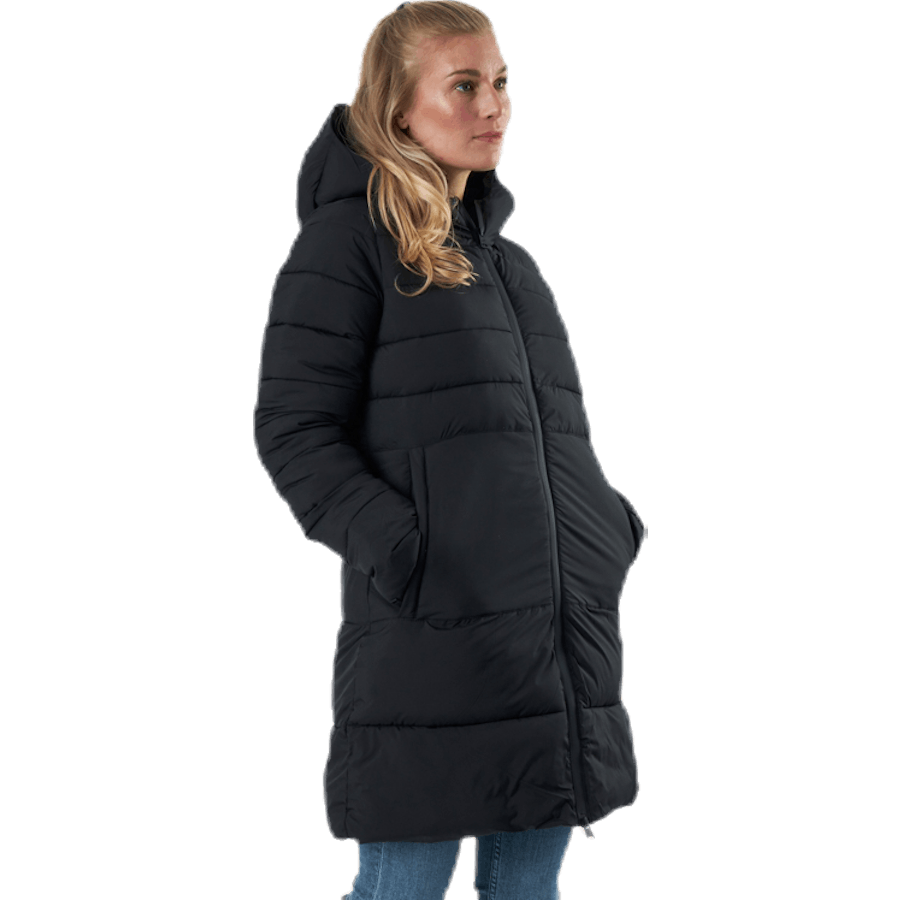 Hooded Polyfilled Jacket Black