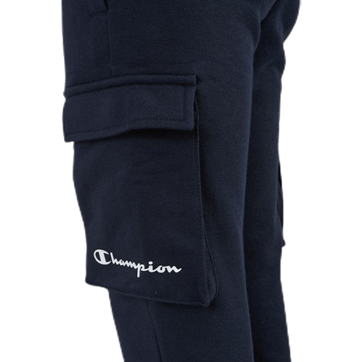 Juniorskie spodnie z mankietami ze ściągacza w kolorze niebieskim