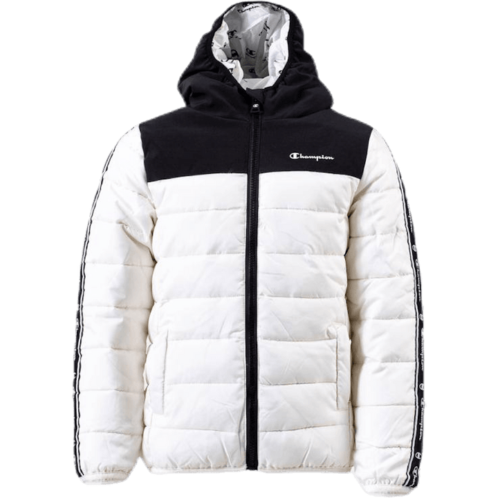 Jacka med huva för flickor Vit/Svart