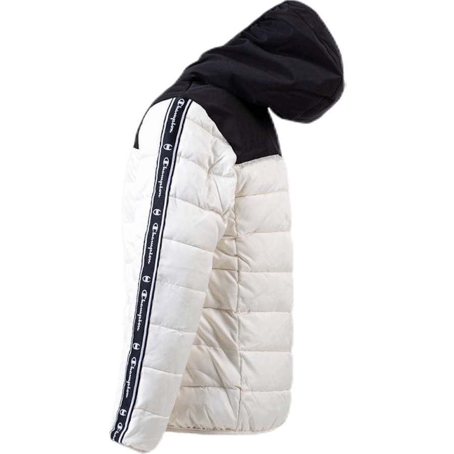 Jacka med huva för flickor Vit/Svart