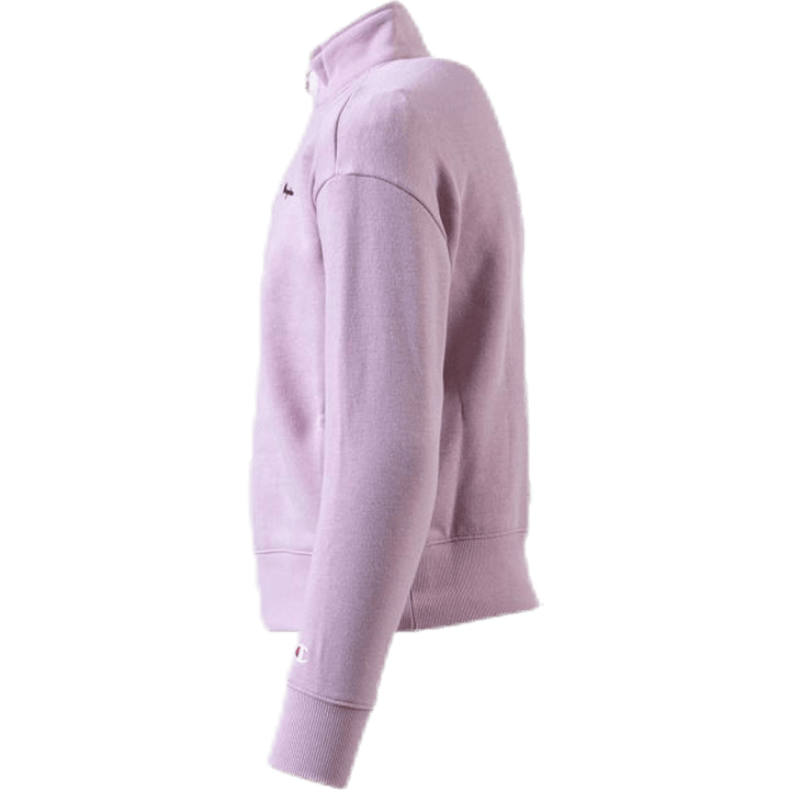 Sweat-shirt demi-zip pour fille rose