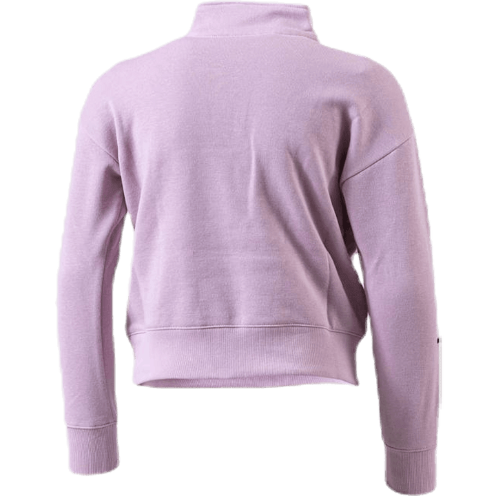 Sweat-shirt demi-zip pour fille rose
