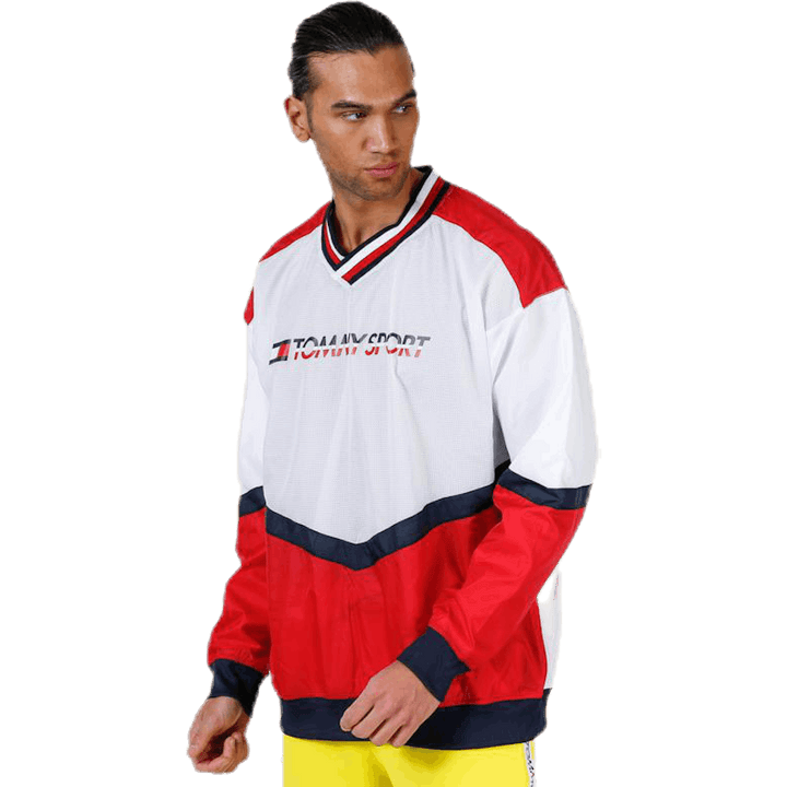 Veste à enfiler avec côtes rouges