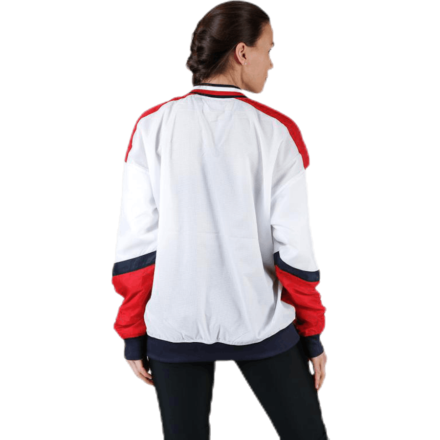Veste à enfiler avec côtes emblématiques rouges