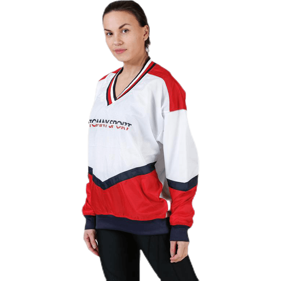 Veste à enfiler avec côtes emblématiques rouges