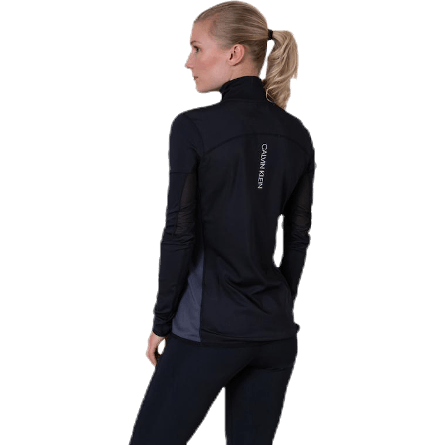 Tílko s dlouhým rukávem a 1/2 zipem černé