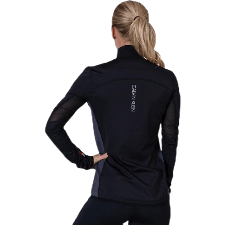 Tílko s dlouhým rukávem a 1/2 zipem černé