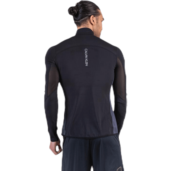 Tílko s dlouhým rukávem a 1/2 zipem černé