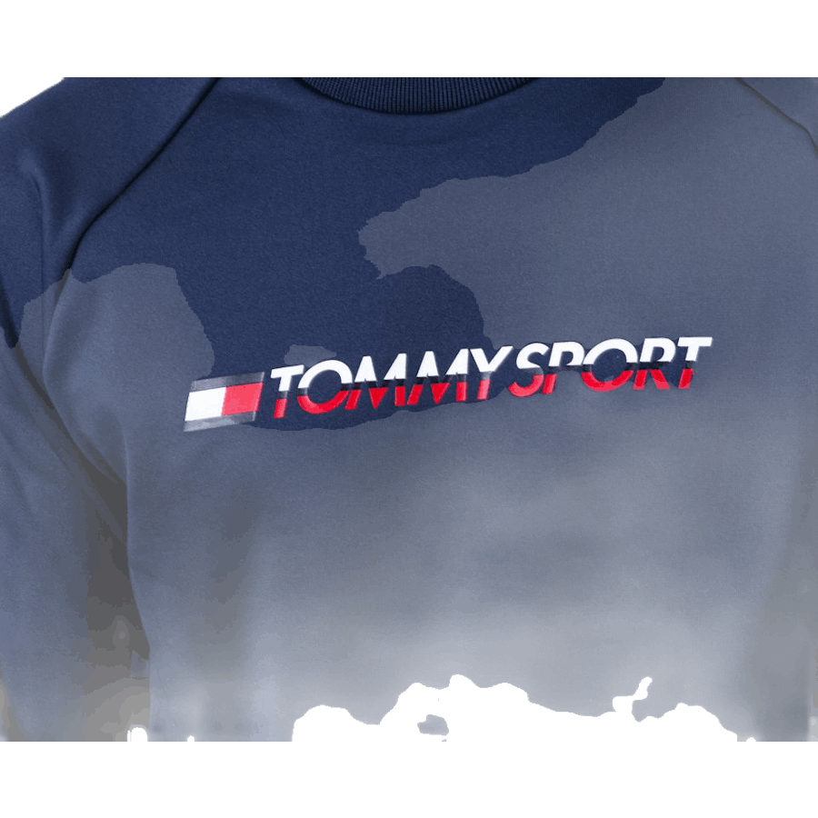 Pletená mikina Crew Logo Tape Blue