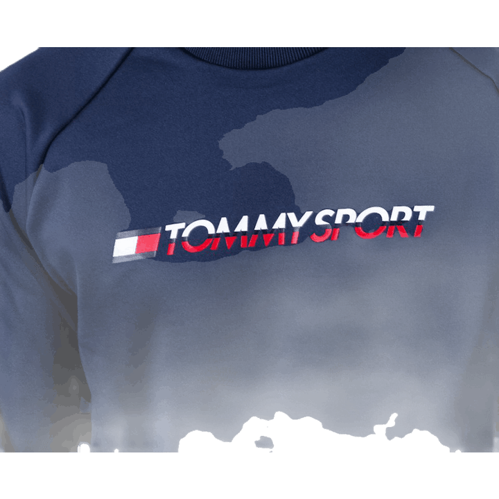 Pletená mikina Crew Logo Tape Blue