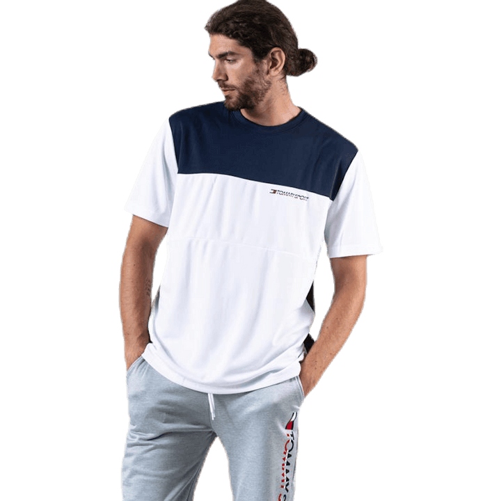 Maglietta Colourblock Logo Bianco