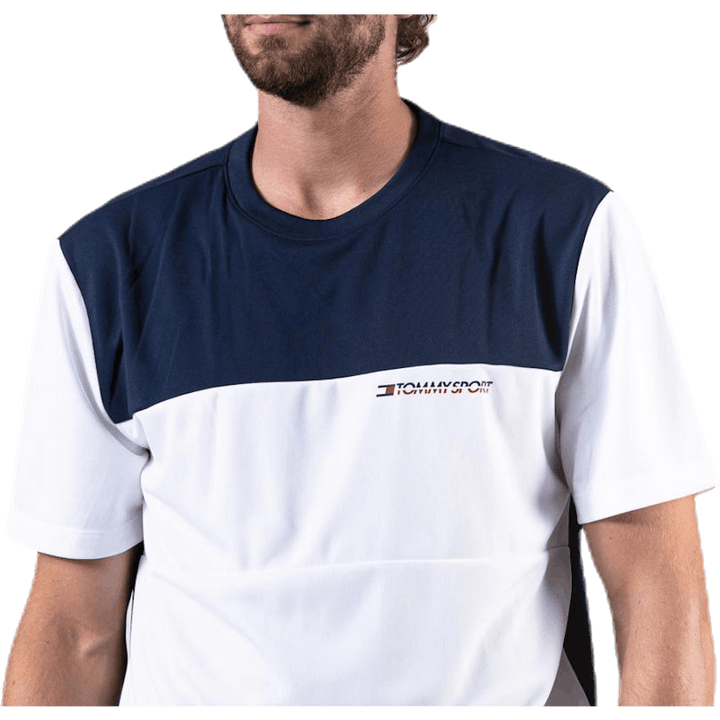 Maglietta Colourblock Logo Bianco