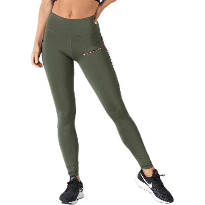 Legíny po celé délce s páskou Zelená