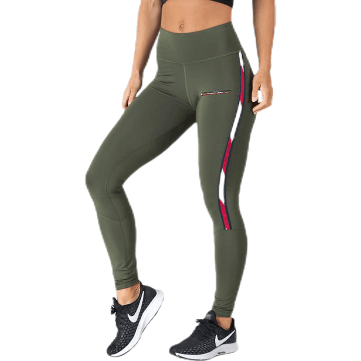 Legíny po celé délce s páskou Zelená