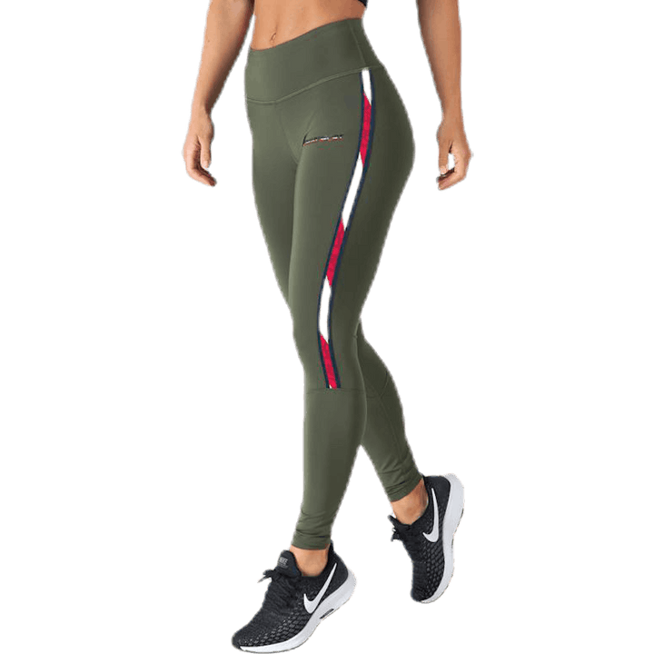 Legíny po celé délce s páskou Zelená