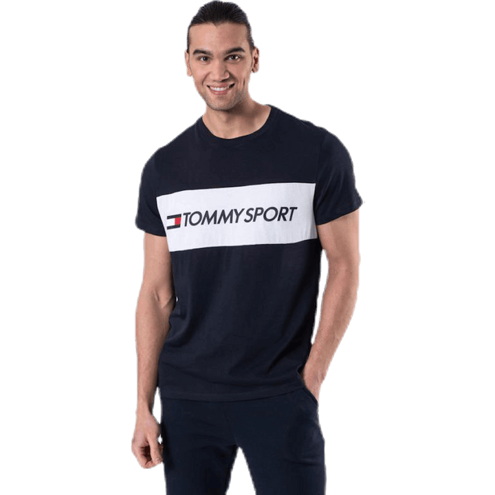 Top Colourblock Logo Blu