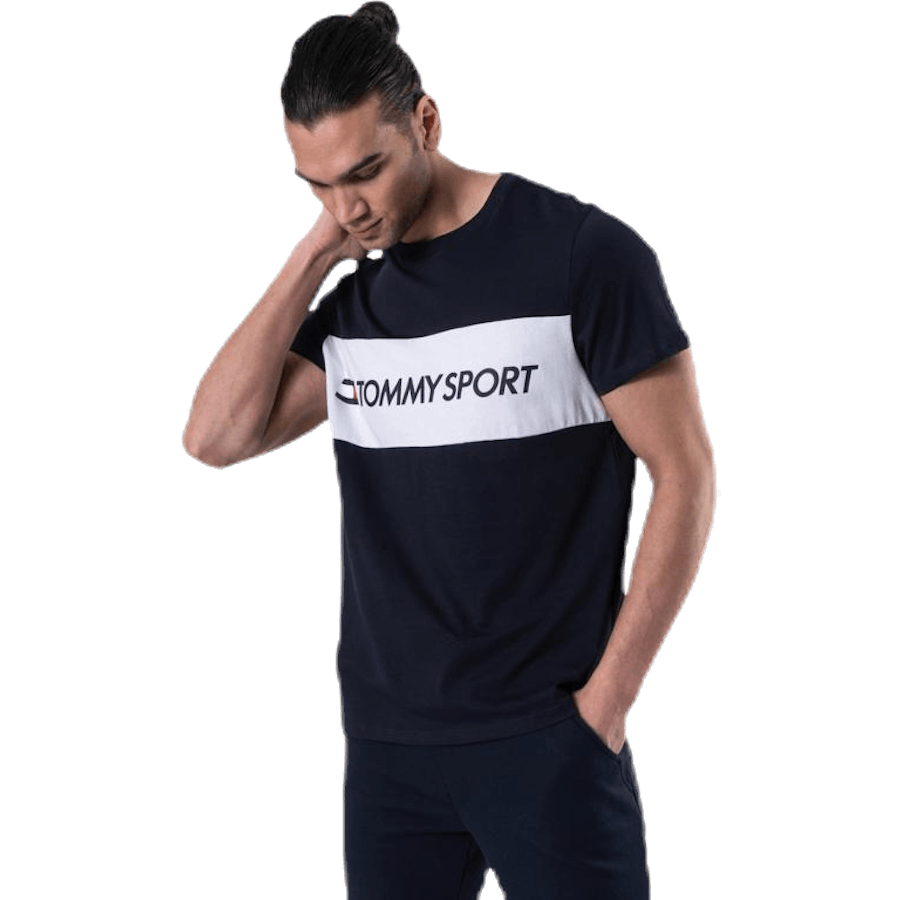 Top Colourblock Logo Blu