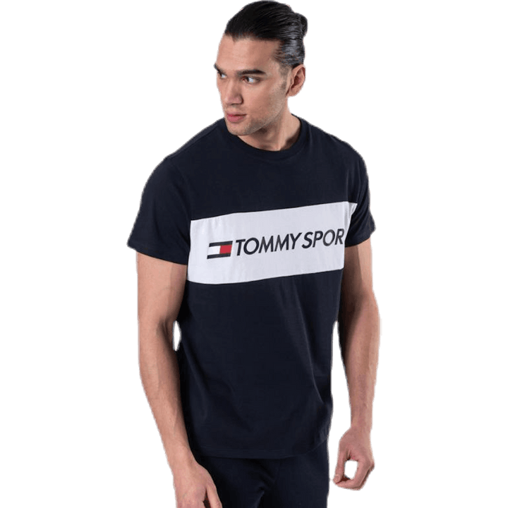 Top Colourblock Logo Blu