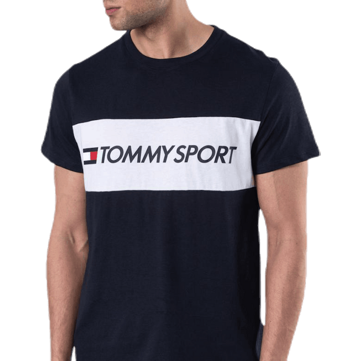 Top Colourblock Logo Blu