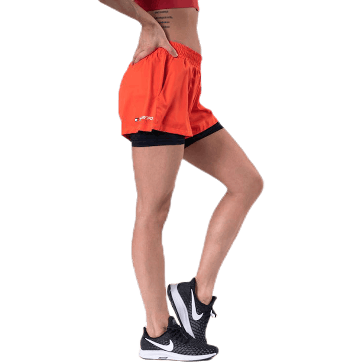 3" 2-IN 1 tkane kratke hlače LBR oranžne barve