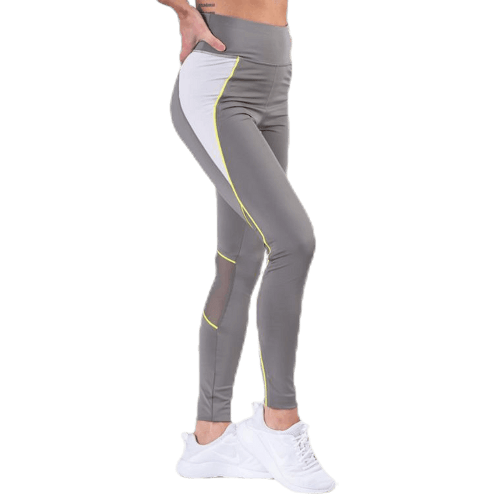 Gambale da allenamento a vita alta grigio