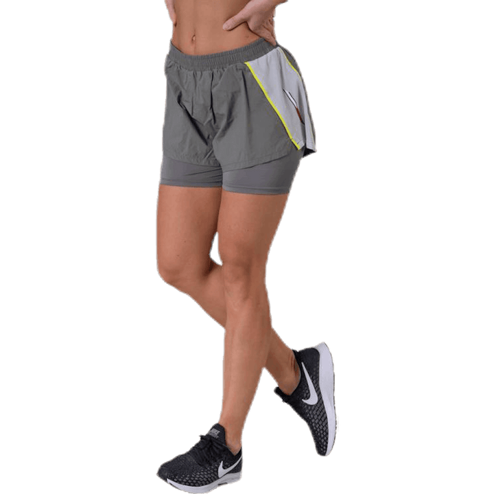 Pantaloncini 2-IN-1 in tessuto grigio